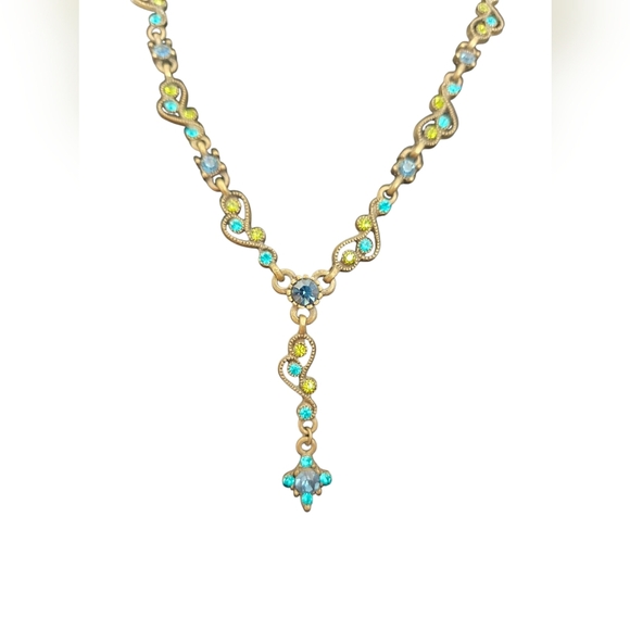 Cookie Lee Elegant Gold and Blue Necklace - Picture 2 of 3